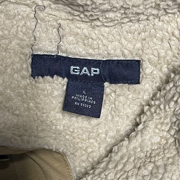 GAP Vintage Y2K Work Jacket CORDUROY Sherpa Lining Long Sleeve - Picture 5 of 8